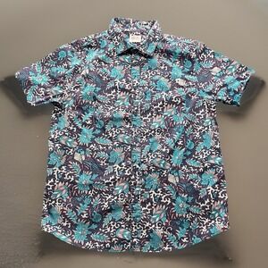 Hurley Shirt Mens M Hawaiian Graphic Stretch Fit Button Up AOP